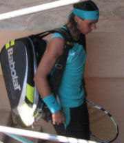 Rafael Nadal entering court