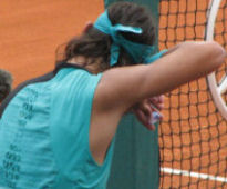 Rafael Nadal wiping face