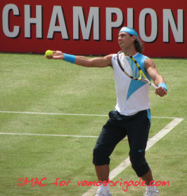 Rafael Nadal playing at Queens