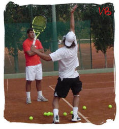 Rafael Nadal practising in Manacor