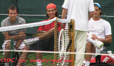 Rafael Nadal with team at Queens